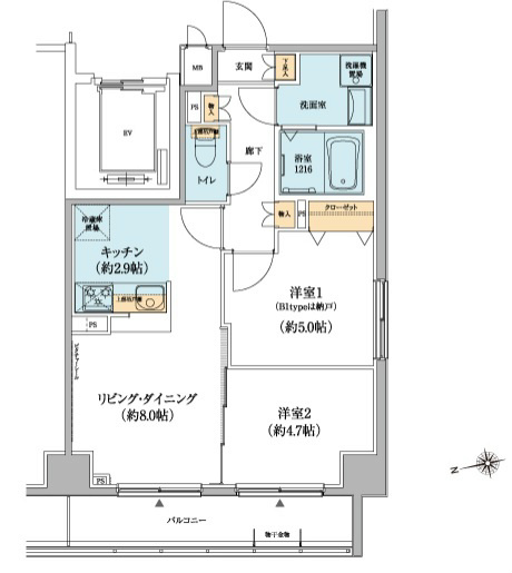 リージア経堂イーストプレイス Ｂ1.Ｂ2タイプ図面.jpg